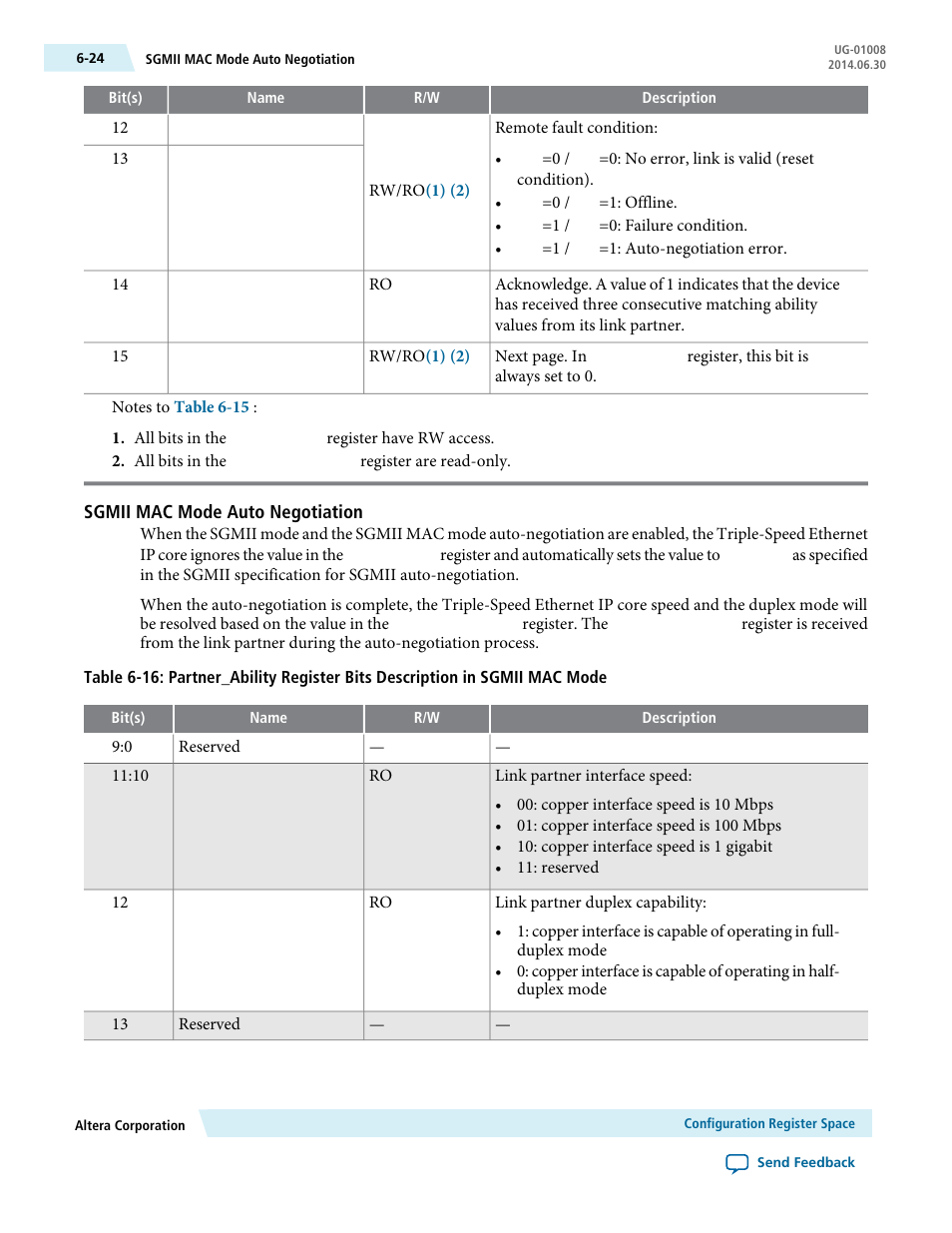 Sgmii mac mode auto negotiation | Altera Triple Speed Ethernet MegaCore Function User Manual | Page 107 / 223