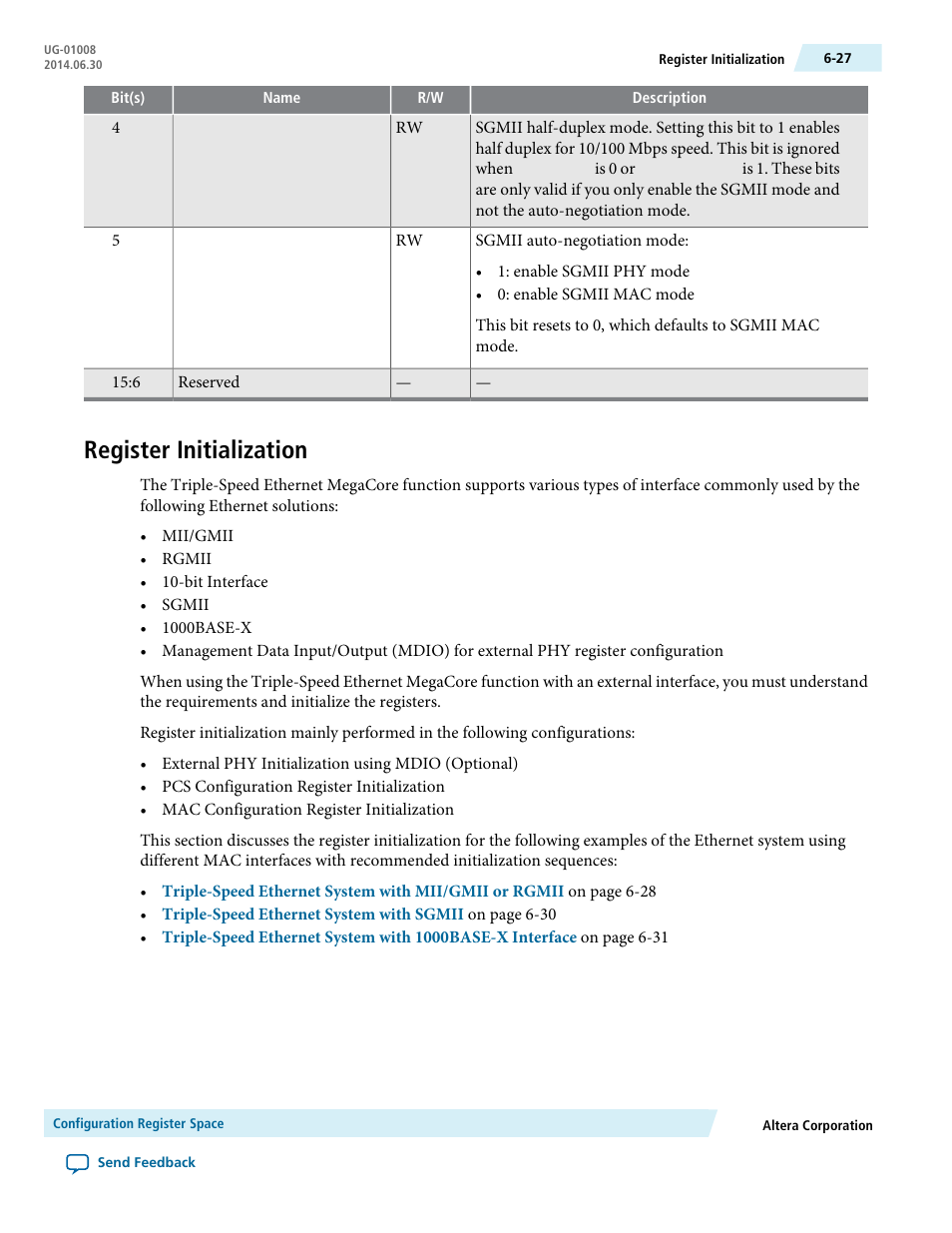 Register initialization, Register initialization -27 | Altera Triple Speed Ethernet MegaCore Function User Manual | Page 110 / 223