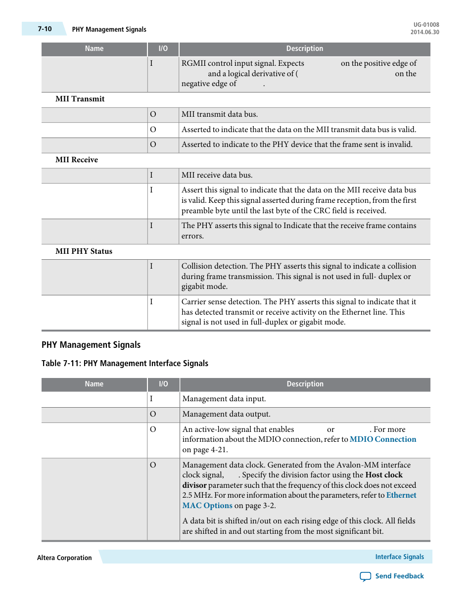 Phy management signals | Altera Triple Speed Ethernet MegaCore Function User Manual | Page 125 / 223