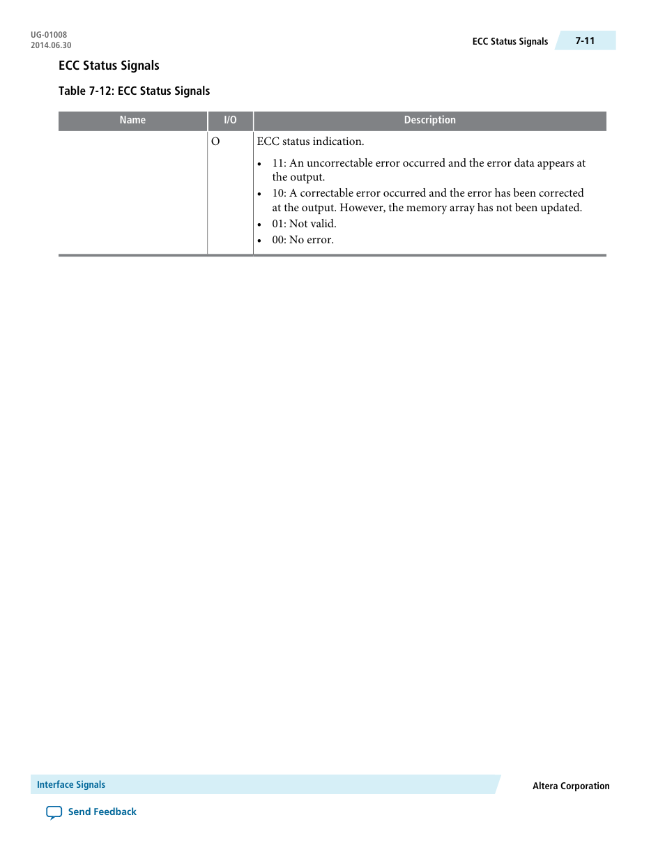 Ecc status signals | Altera Triple Speed Ethernet MegaCore Function User Manual | Page 126 / 223