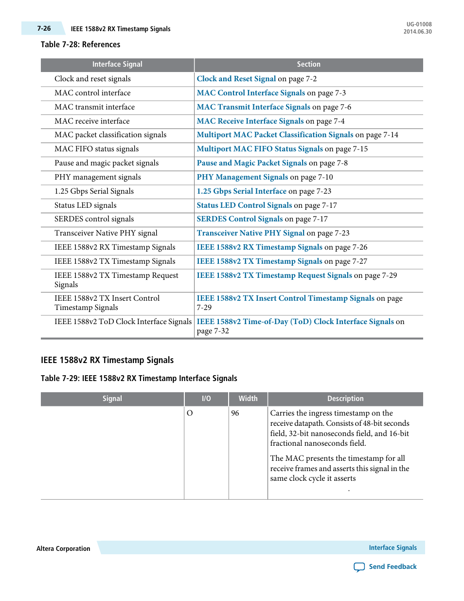 Ieee 1588v2 rx timestamp signals | Altera Triple Speed Ethernet MegaCore Function User Manual | Page 141 / 223