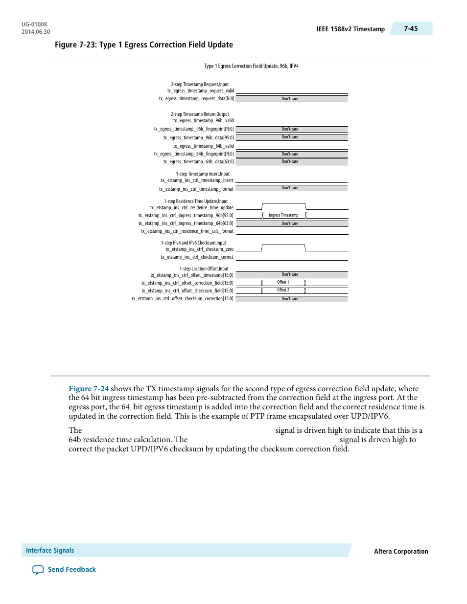 Figure 7-23: type 1 egress correction field update | Altera Triple Speed Ethernet MegaCore Function User Manual | Page 160 / 223