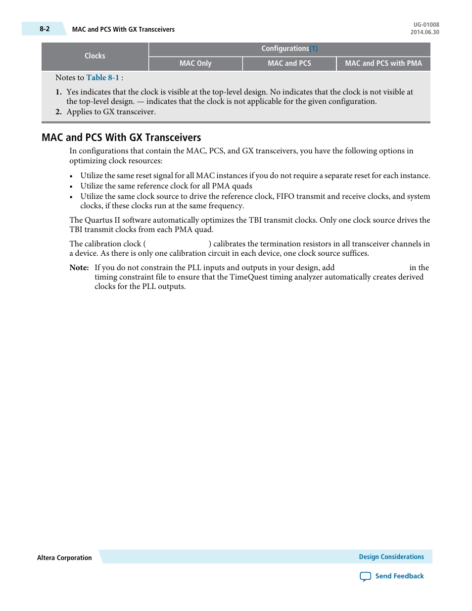 Mac and pcs with gx transceivers, Mac and pcs with gx transceivers -2, Configurations | Gxb_cal_blk_clk | Altera Triple Speed Ethernet MegaCore Function User Manual | Page 164 / 223