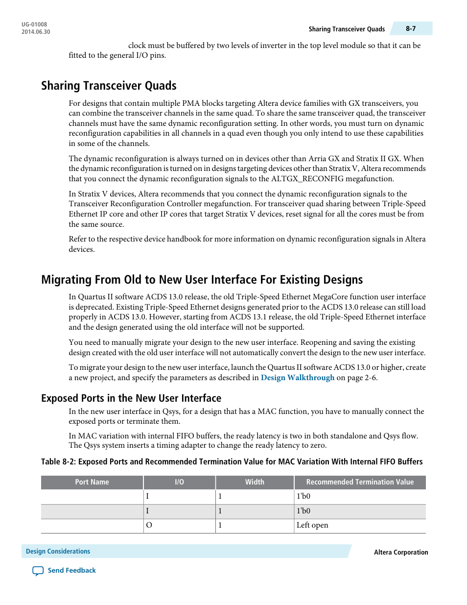 Sharing transceiver quads, Exposed ports in the new user interface, Exposed ports in the new user interface -7 | Altera Triple Speed Ethernet MegaCore Function User Manual | Page 169 / 223