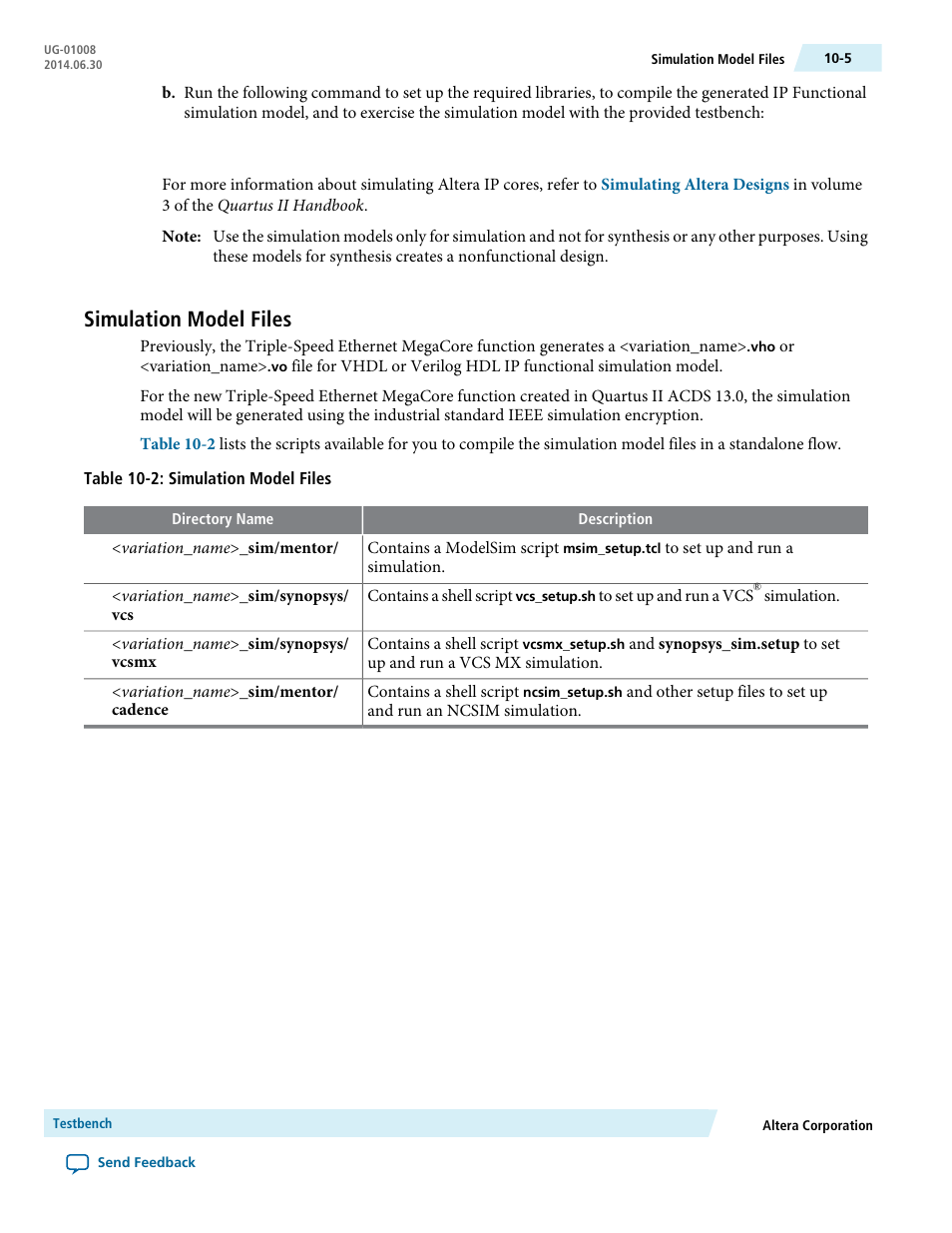 Simulation model files, Simulation model files -5 | Altera Triple Speed Ethernet MegaCore Function User Manual | Page 179 / 223