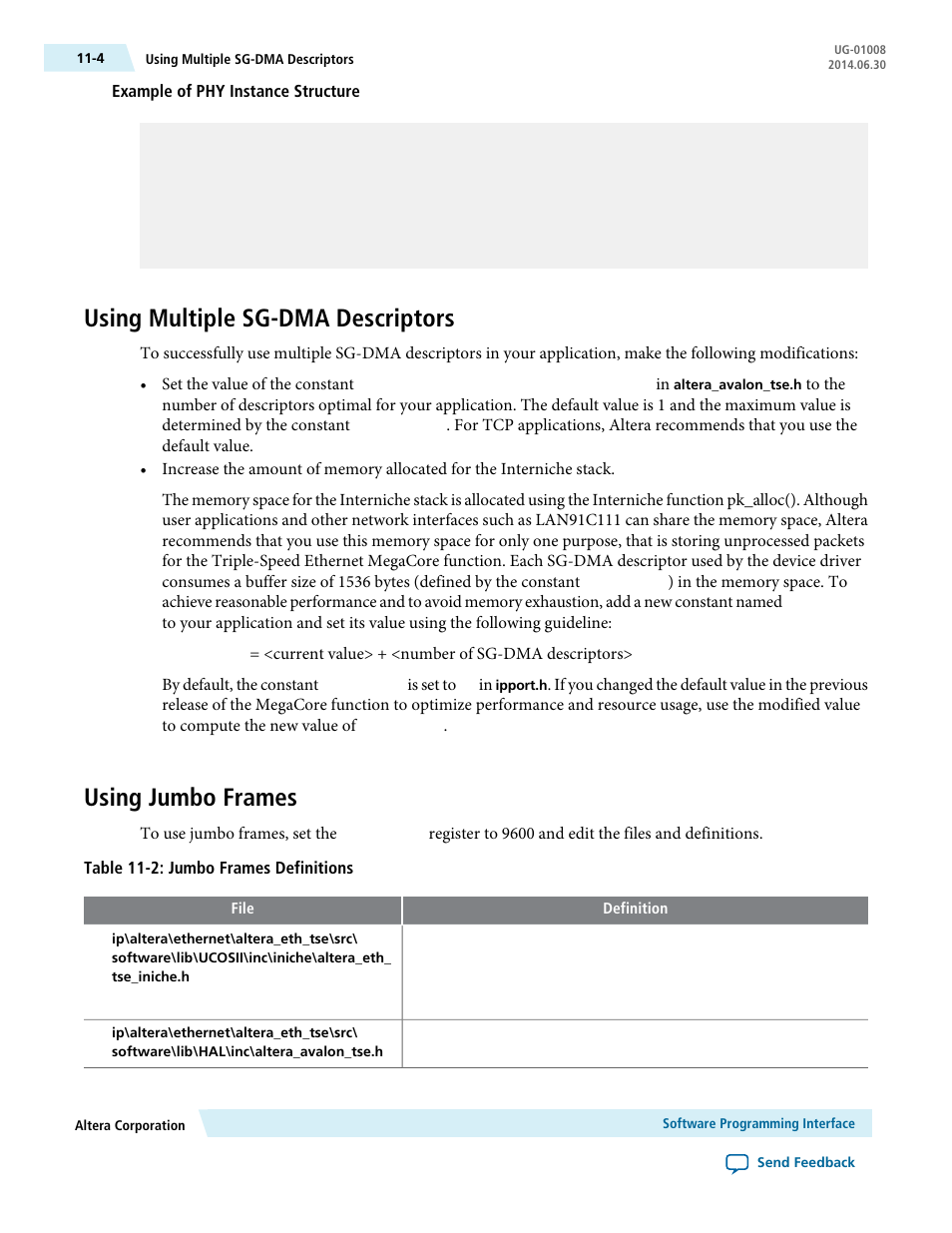 Using multiple sg-dma descriptors, Using jumbo frames, Using multiple sg-dma descriptors -4 | Using jumbo frames -4 | Altera Triple Speed Ethernet MegaCore Function User Manual | Page 183 / 223
