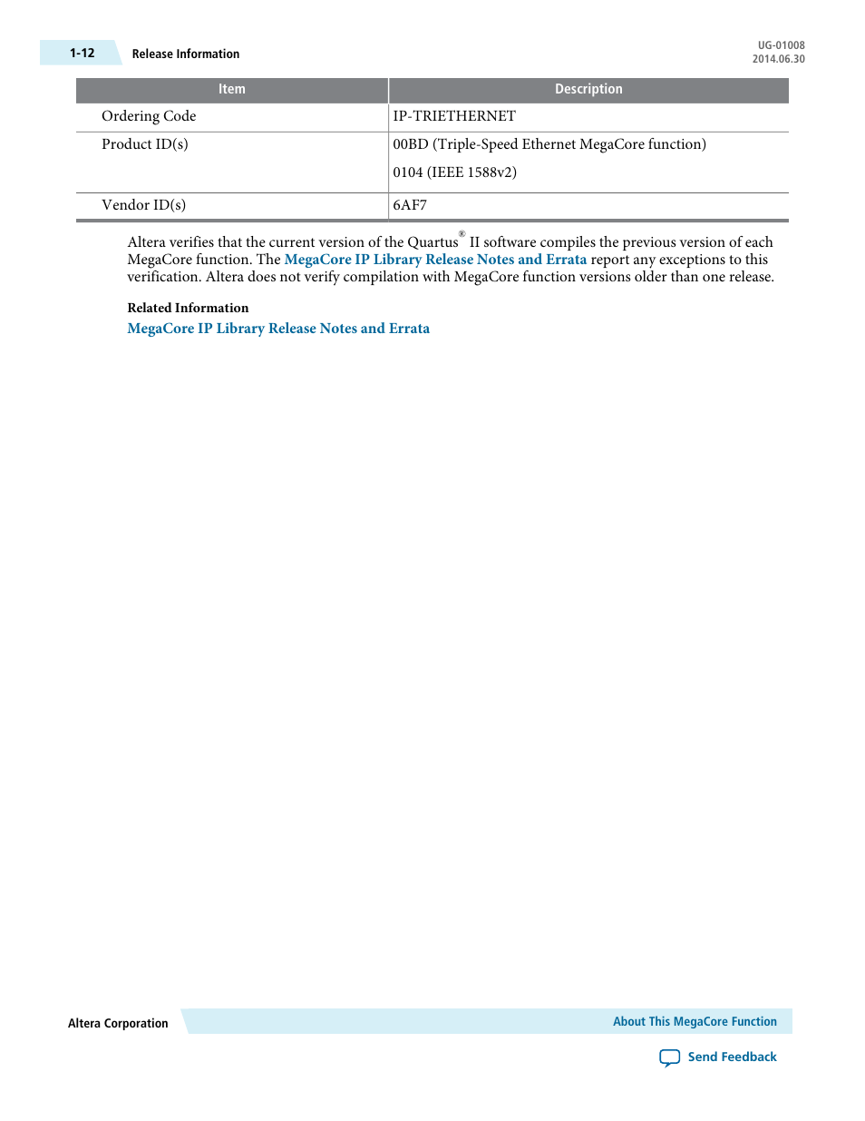 Altera Triple Speed Ethernet MegaCore Function User Manual | Page 19 / 223