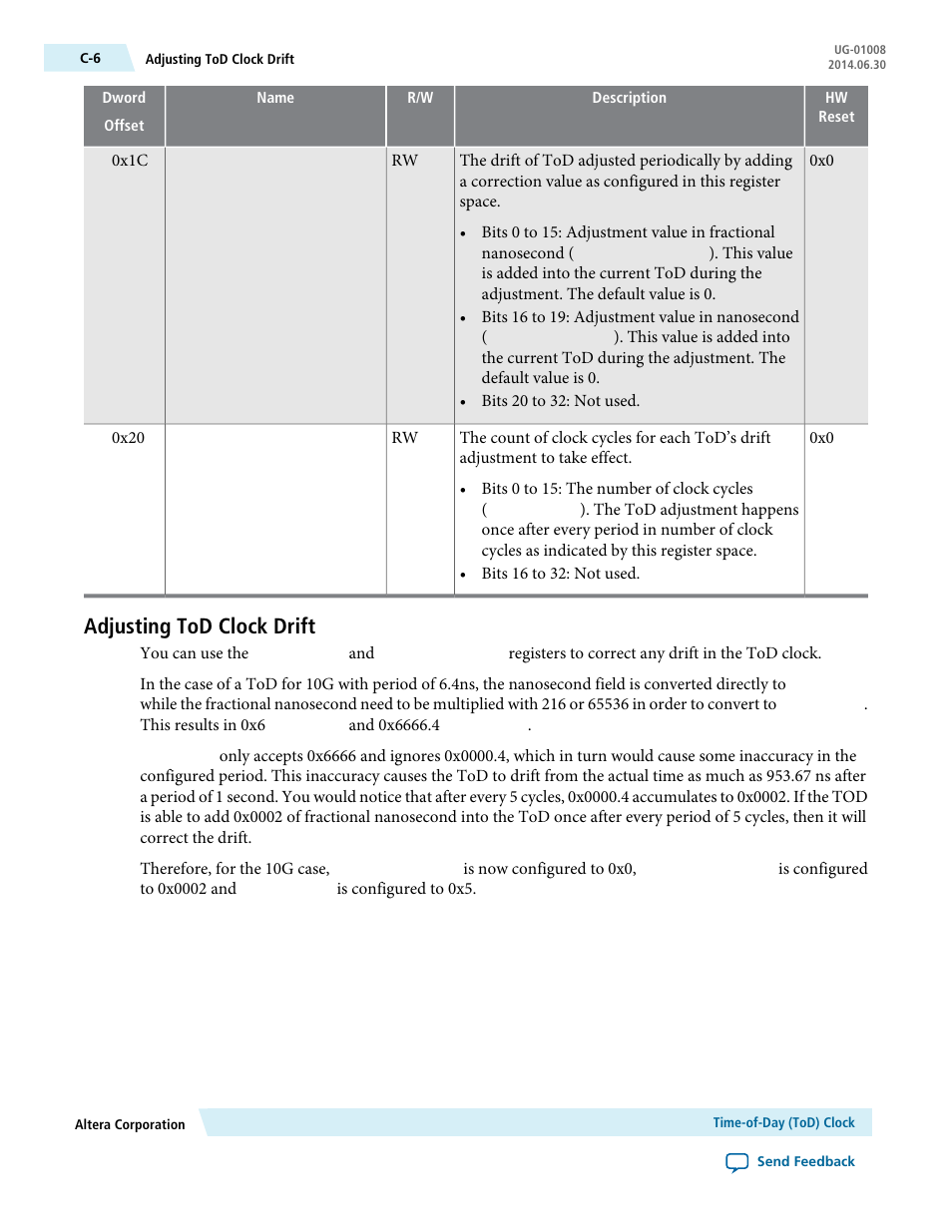 Adjusting tod clock drift | Altera Triple Speed Ethernet MegaCore Function User Manual | Page 206 / 223