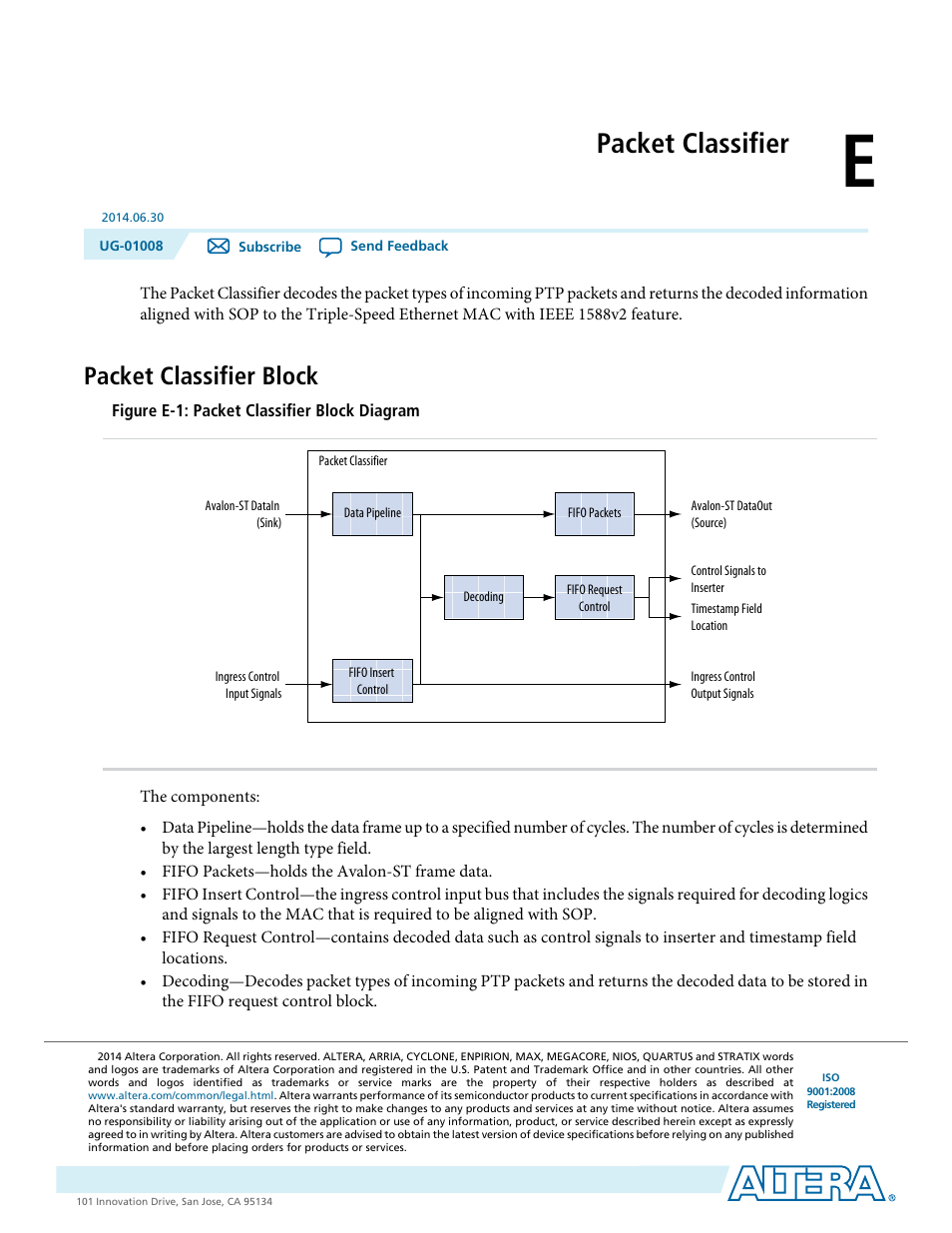 E. packet classifier, Packet classifier block, Packet classifier | Altera Triple Speed Ethernet MegaCore Function User Manual | Page 212 / 223