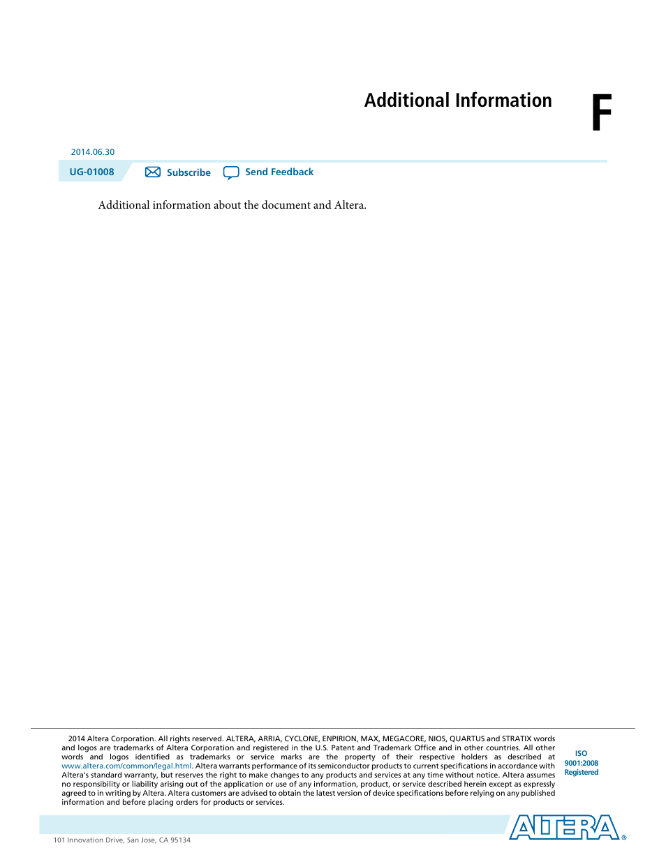 F. additional information, Additional information | Altera Triple Speed Ethernet MegaCore Function User Manual | Page 217 / 223