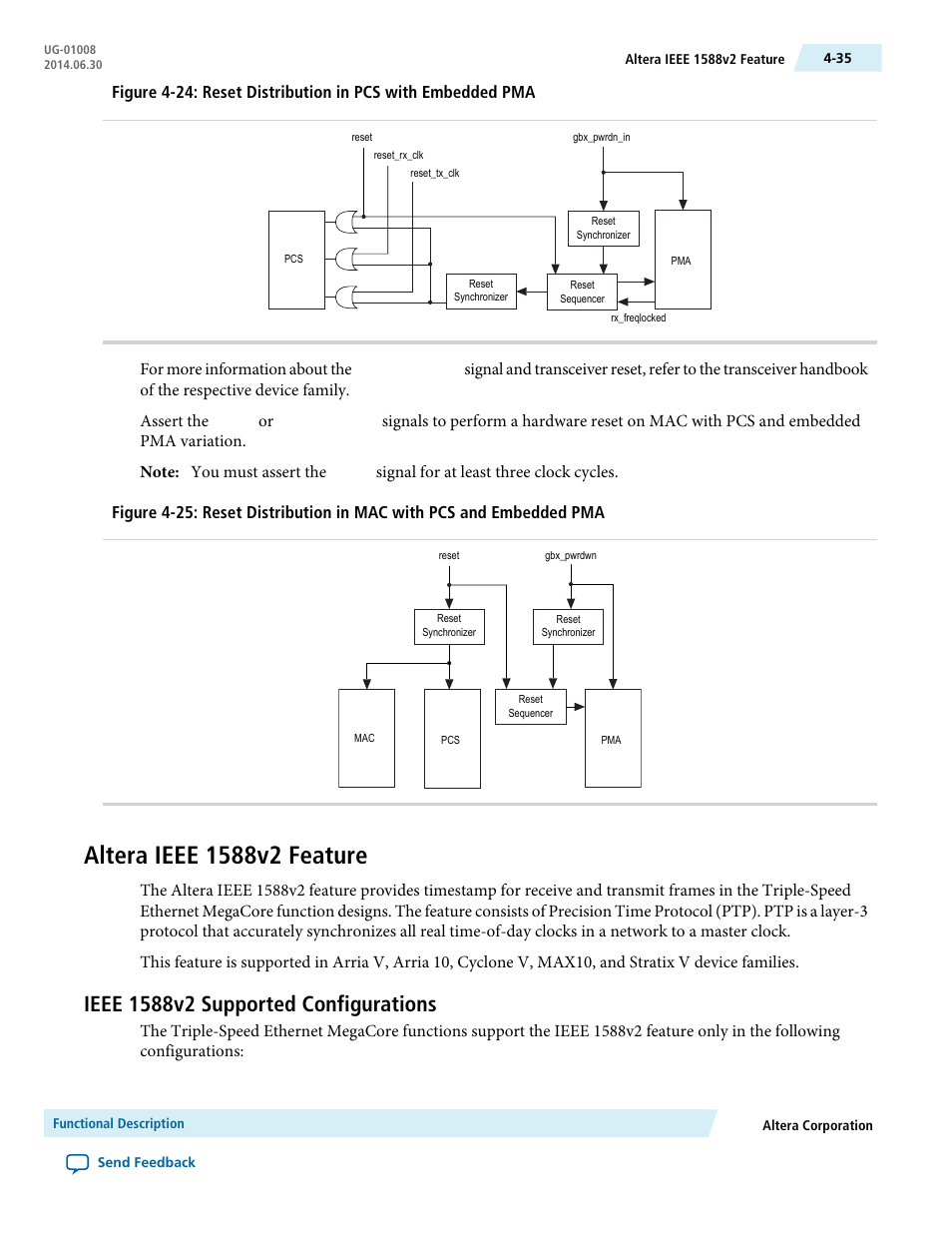 Altera ieee 1588v2 feature, Ieee 1588v2 supported configurations, Altera ieee 1588v2 feature -35 | Ieee 1588v2 supported configurations -35 | Altera Triple Speed Ethernet MegaCore Function User Manual | Page 71 / 223