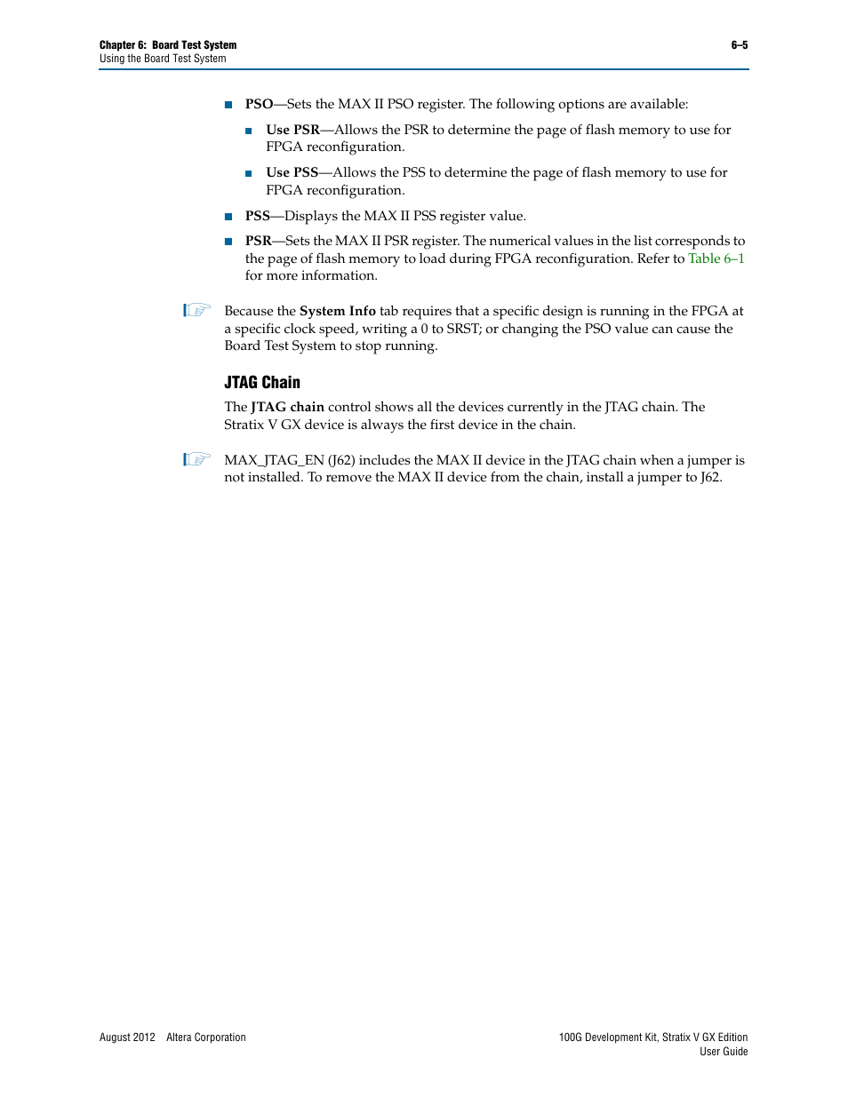 Jtag chain, Jtag chain –5 | Altera 100G Development Kit, Stratix V GX Edition User Manual | Page 23 / 44