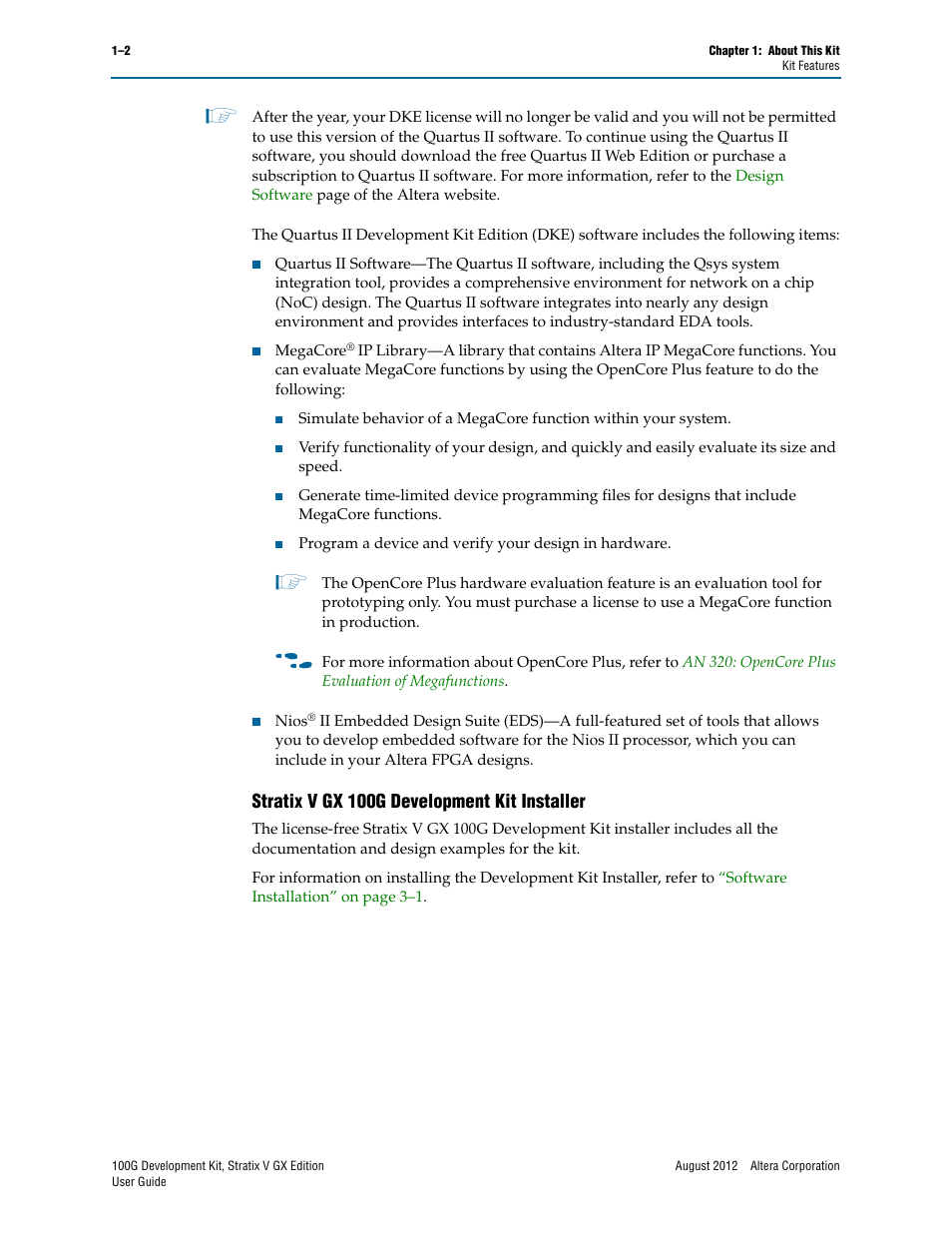 Stratix v gx 100g development kit installer, Stratix v gx 100g development kit installer –2 | Altera 100G Development Kit, Stratix V GX Edition User Manual | Page 6 / 44