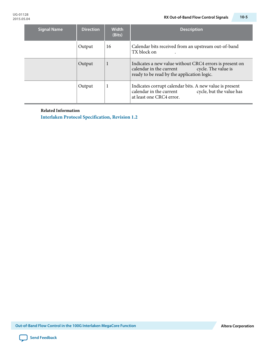 Altera 100G Interlaken MegaCore Function User Manual | Page 102 / 111