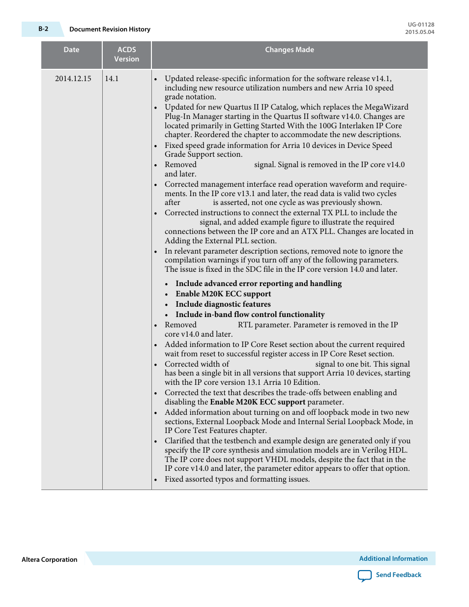 Altera 100G Interlaken MegaCore Function User Manual | Page 107 / 111