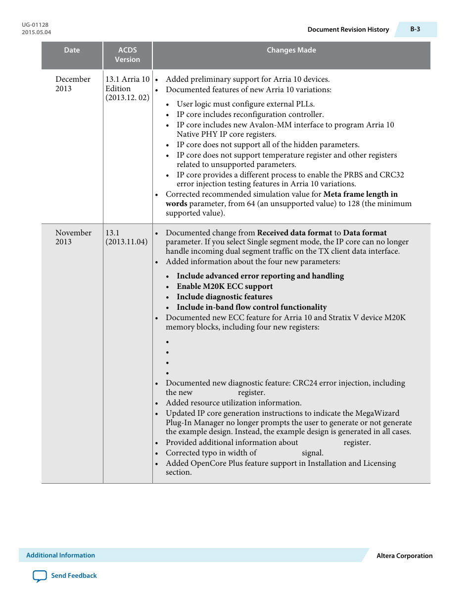 Altera 100G Interlaken MegaCore Function User Manual | Page 108 / 111