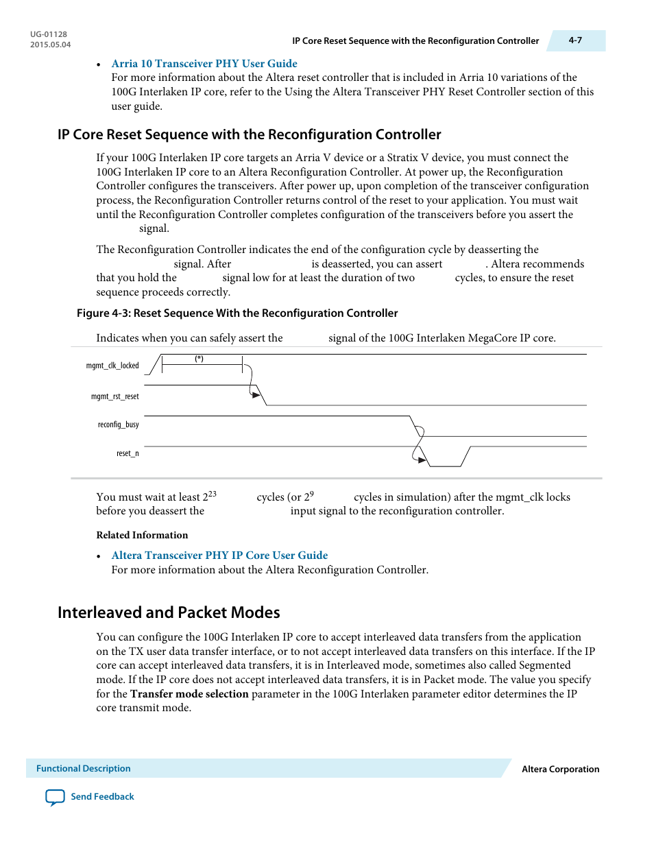 Interleaved and packet modes, Interleaved and packet modes -7 | Altera 100G Interlaken MegaCore Function User Manual | Page 37 / 111