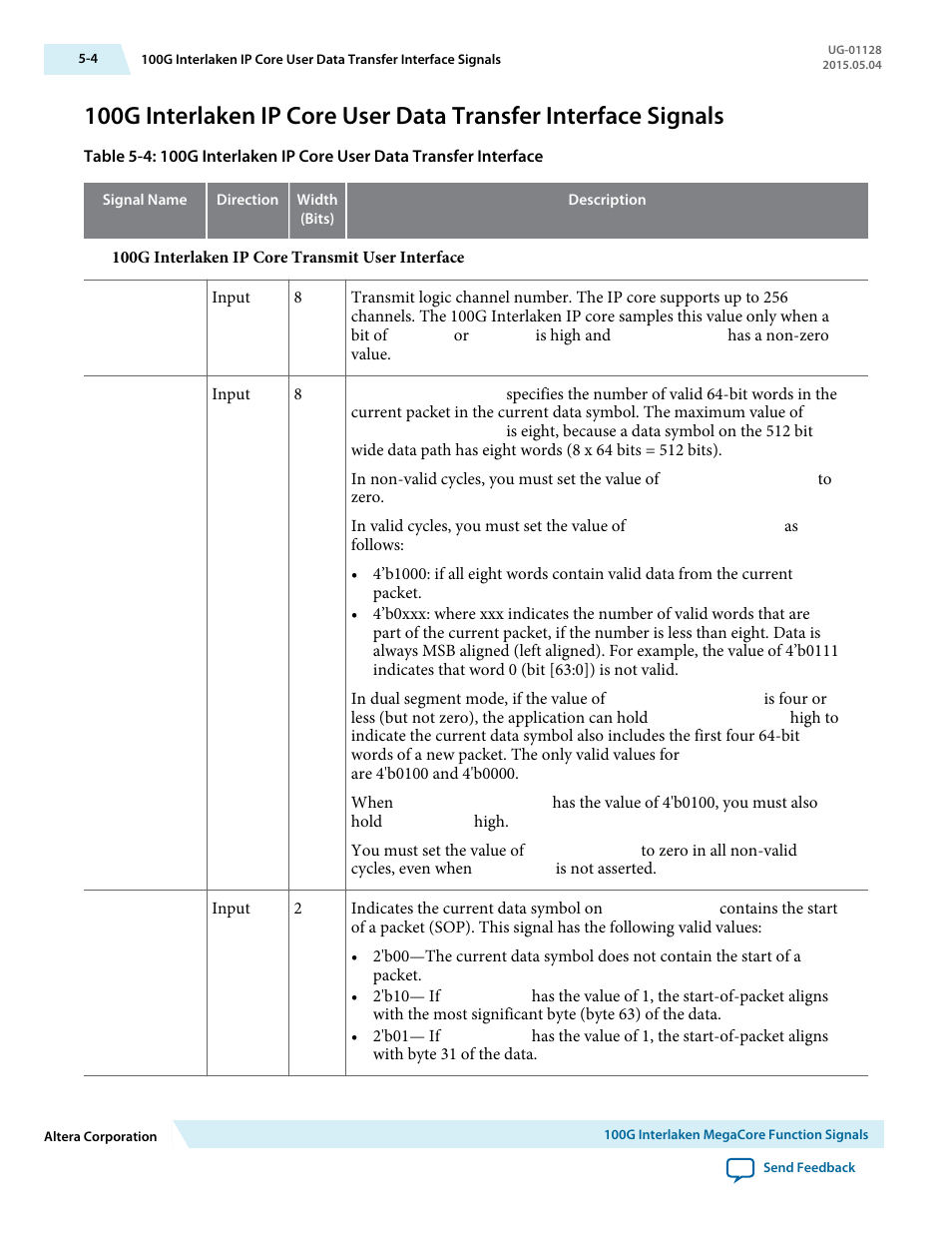 Altera 100G Interlaken MegaCore Function User Manual | Page 62 / 111