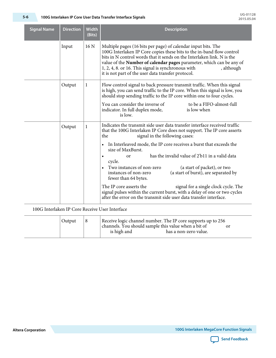 Altera 100G Interlaken MegaCore Function User Manual | Page 64 / 111