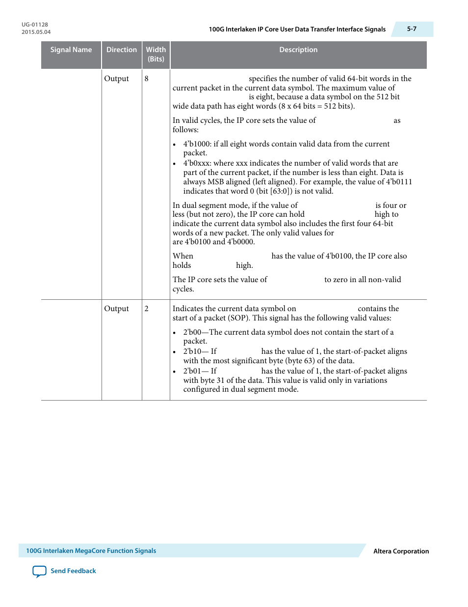 Altera 100G Interlaken MegaCore Function User Manual | Page 65 / 111