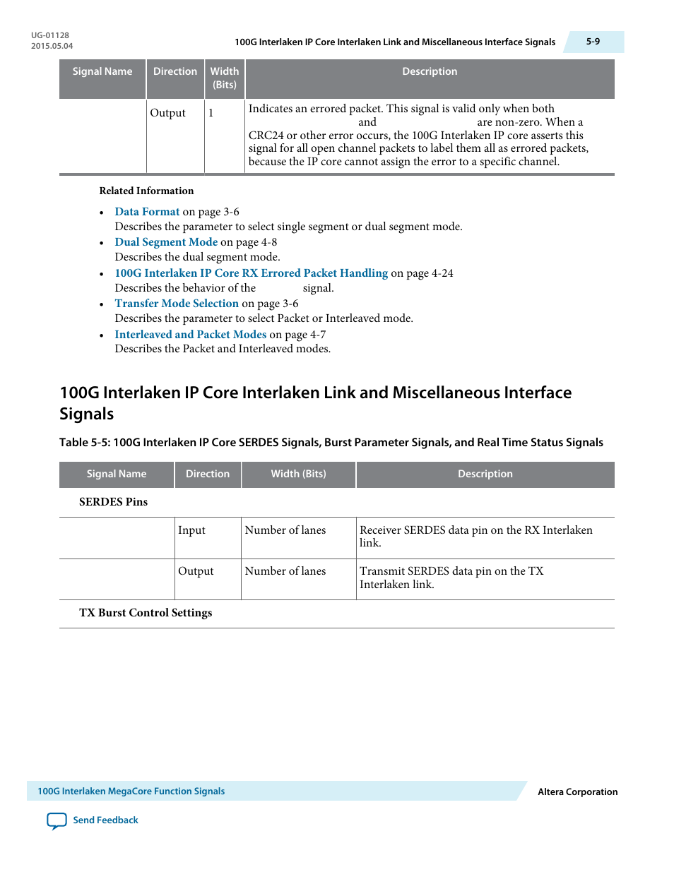 Altera 100G Interlaken MegaCore Function User Manual | Page 67 / 111