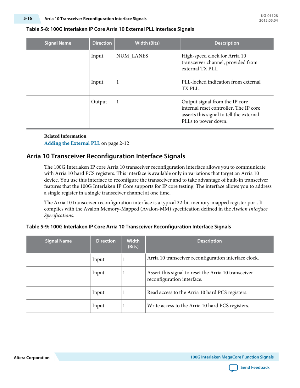 Altera 100G Interlaken MegaCore Function User Manual | Page 74 / 111