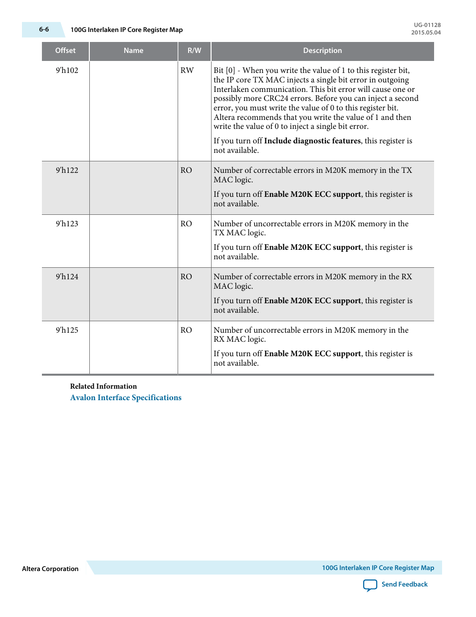 Altera 100G Interlaken MegaCore Function User Manual | Page 81 / 111