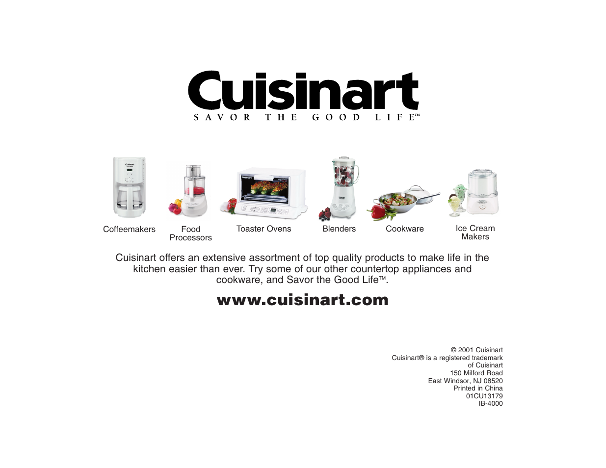 Cuisinart 01CU13179 User Manual | Page 8 / 8