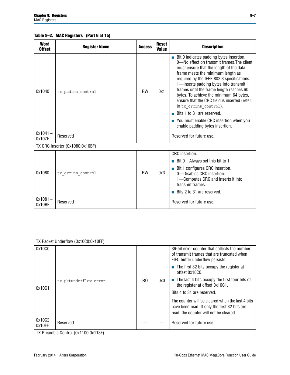 Altera 10-Gbps Ethernet MAC MegaCore Function User Manual | Page 101 / 175