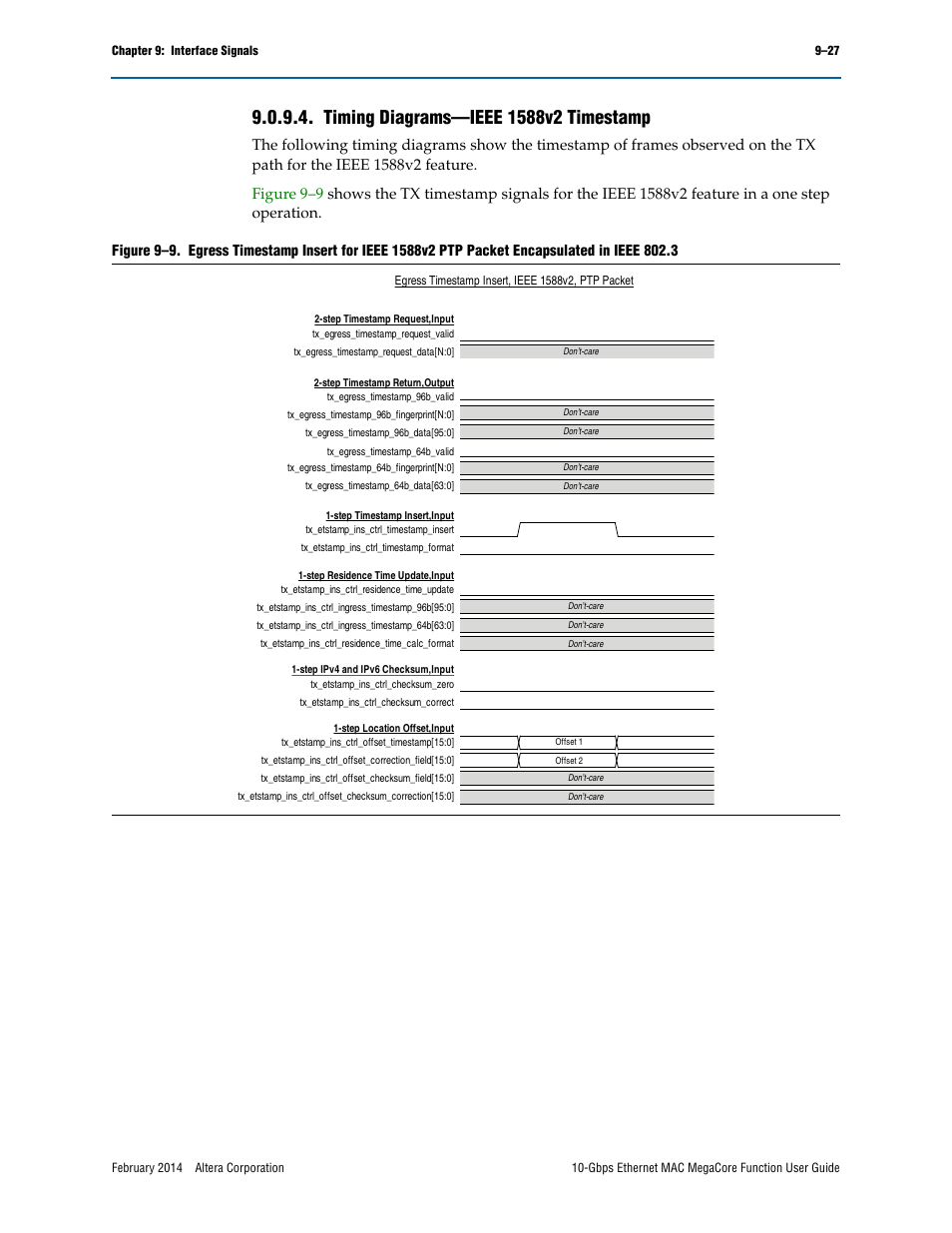 Timing diagrams—ieee 1588v2 timestamp, Timing diagrams—ieee 1588v2 timestamp –27 | Altera 10-Gbps Ethernet MAC MegaCore Function User Manual | Page 146 / 175