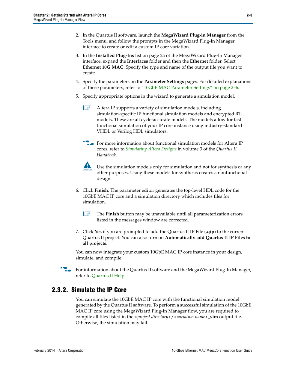 Simulate the ip core, Simulate the ip core –3 | Altera 10-Gbps Ethernet MAC MegaCore Function User Manual | Page 15 / 175