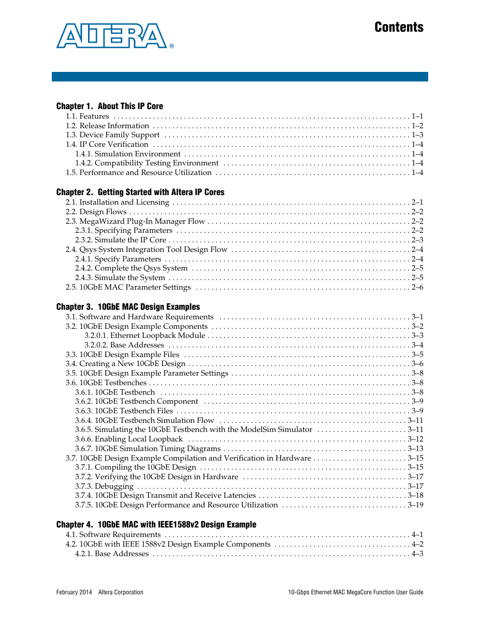 Altera 10-Gbps Ethernet MAC MegaCore Function User Manual | Page 3 / 175