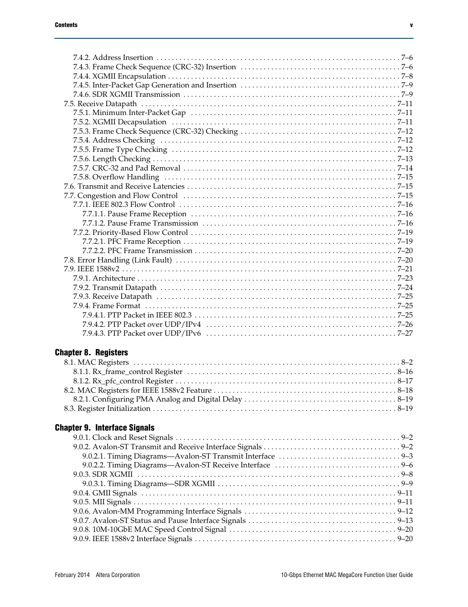 Altera 10-Gbps Ethernet MAC MegaCore Function User Manual | Page 5 / 175