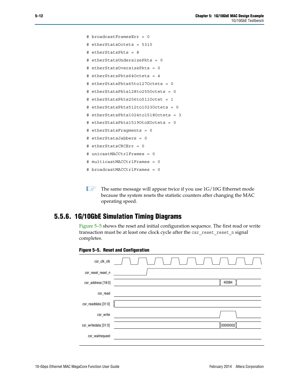 1g/10gbe simulation timing diagrams, 1g/10gbe simulation timing diagrams –12 | Altera 10-Gbps Ethernet MAC MegaCore Function User Manual | Page 57 / 175