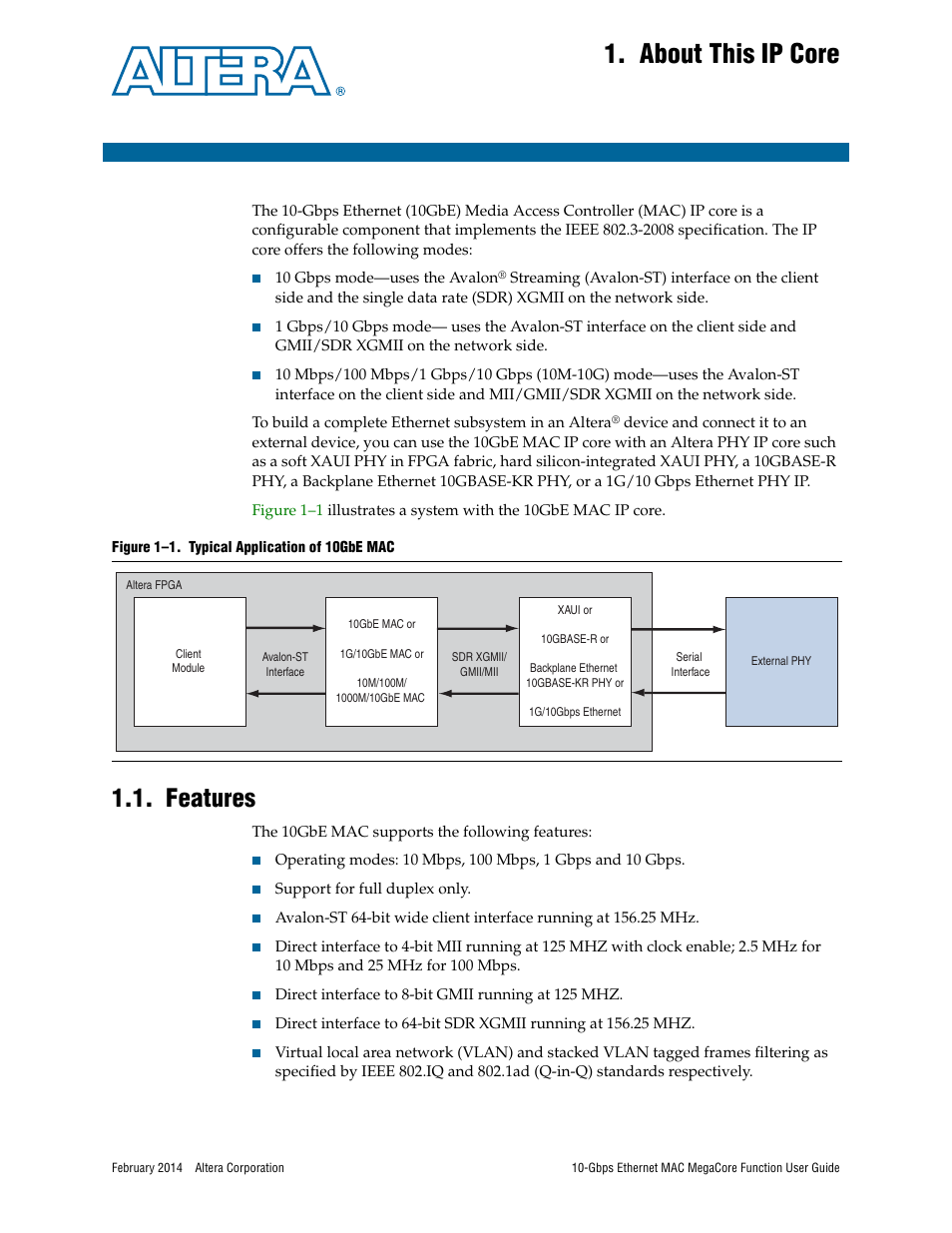 Altera 10-Gbps Ethernet MAC MegaCore Function User Manual | Page 7 / 175