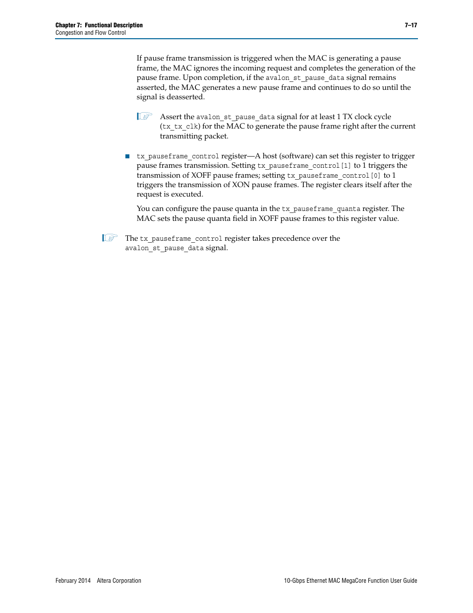 Altera 10-Gbps Ethernet MAC MegaCore Function User Manual | Page 84 / 175