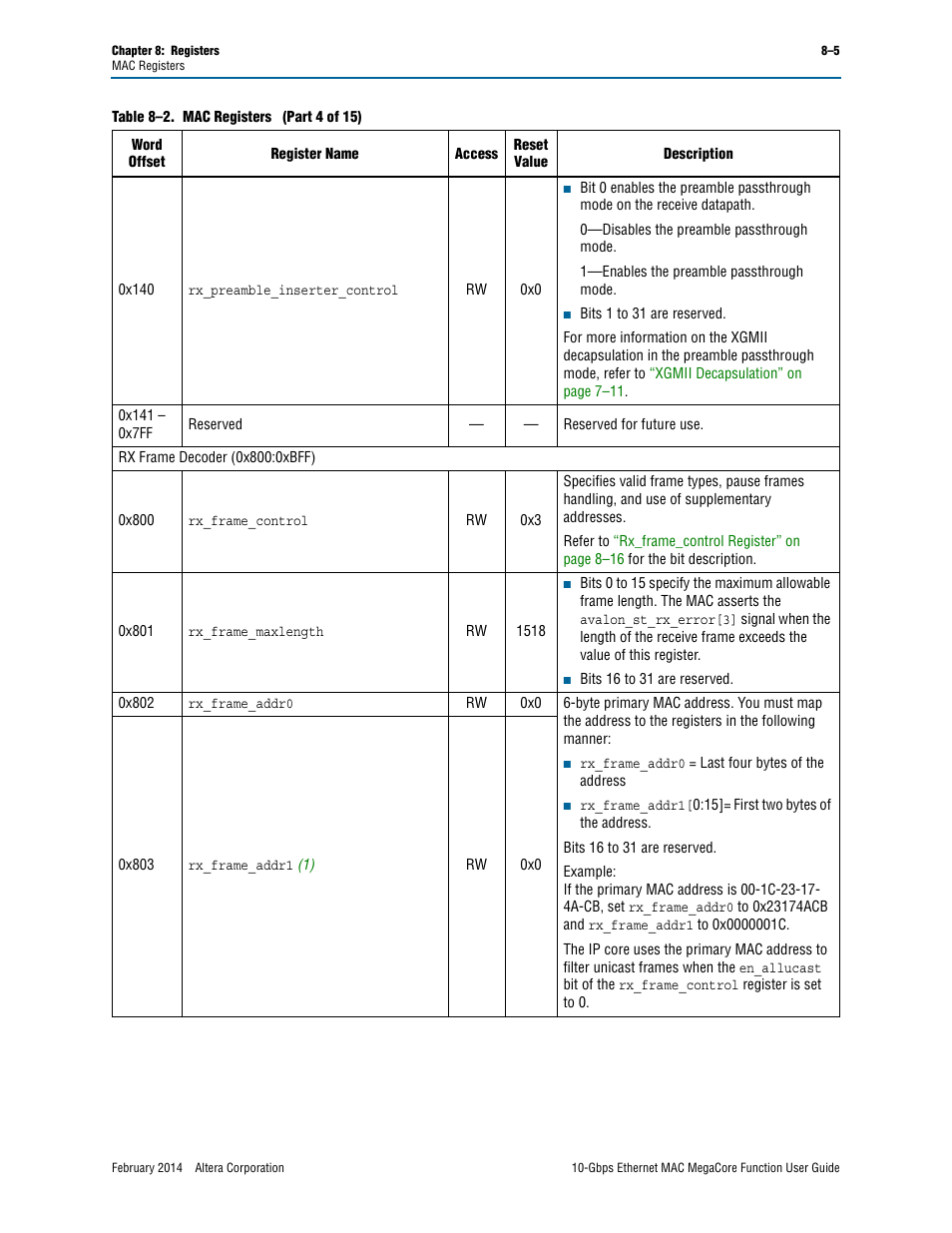 Altera 10-Gbps Ethernet MAC MegaCore Function User Manual | Page 99 / 175