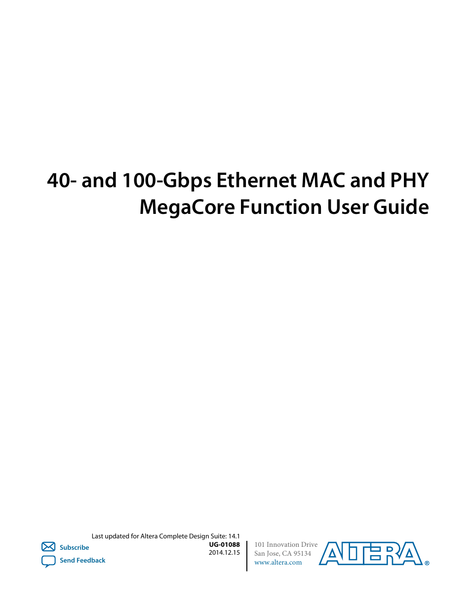 Altera 40-Gbps Ethernet MAC and PHY MegaCore Function User Manual | 199 pages