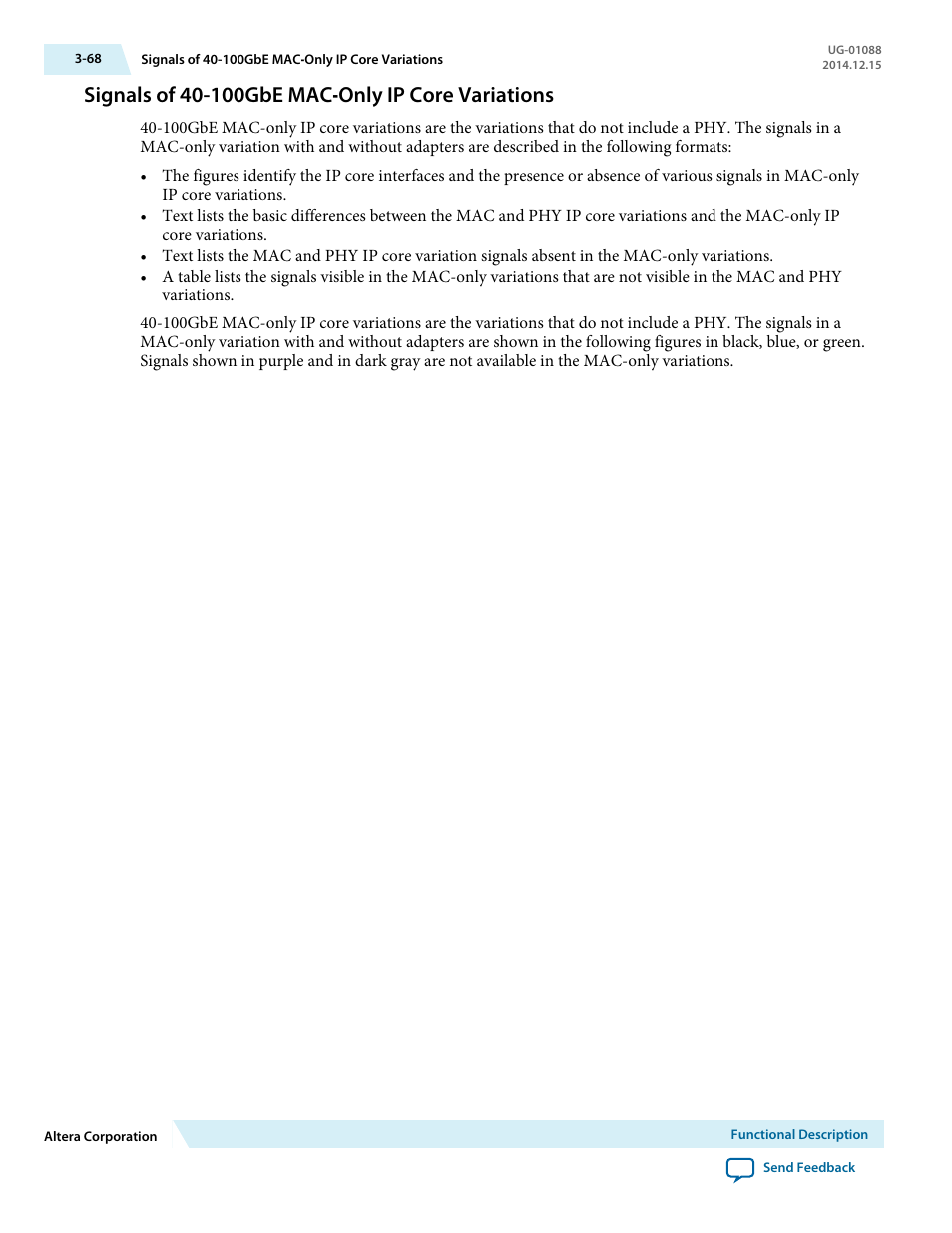 Signals of 40-100gbe mac‑only ip core variations, Signals of 40-100gbe mac-only ip core variations | Altera 40-Gbps Ethernet MAC and PHY MegaCore Function User Manual | Page 115 / 199