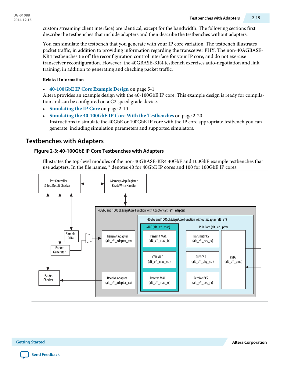 Testbenches with adapters, Testbenches with adapters -15 | Altera 40-Gbps Ethernet MAC and PHY MegaCore Function User Manual | Page 37 / 199