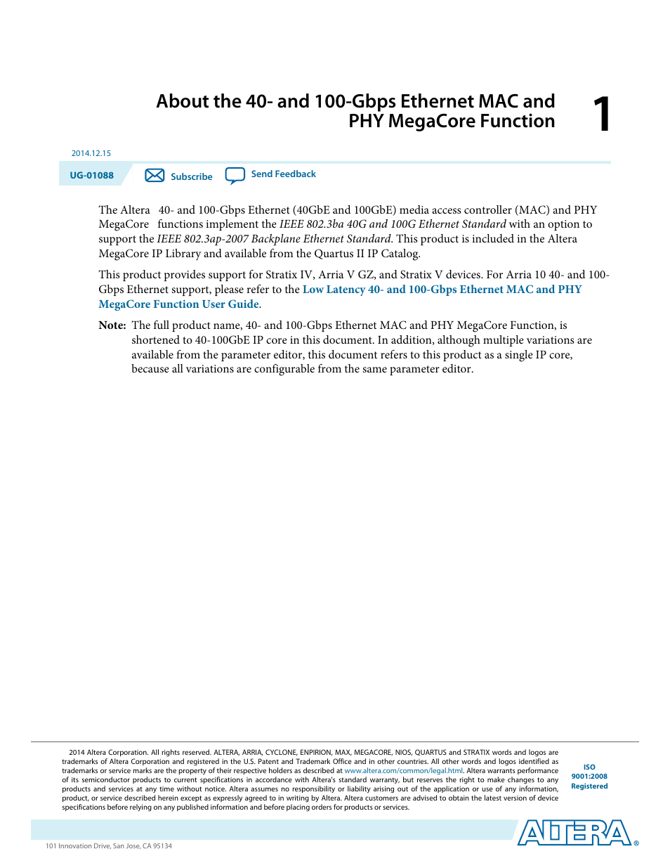 Altera 40-Gbps Ethernet MAC and PHY MegaCore Function User Manual | Page 4 / 199