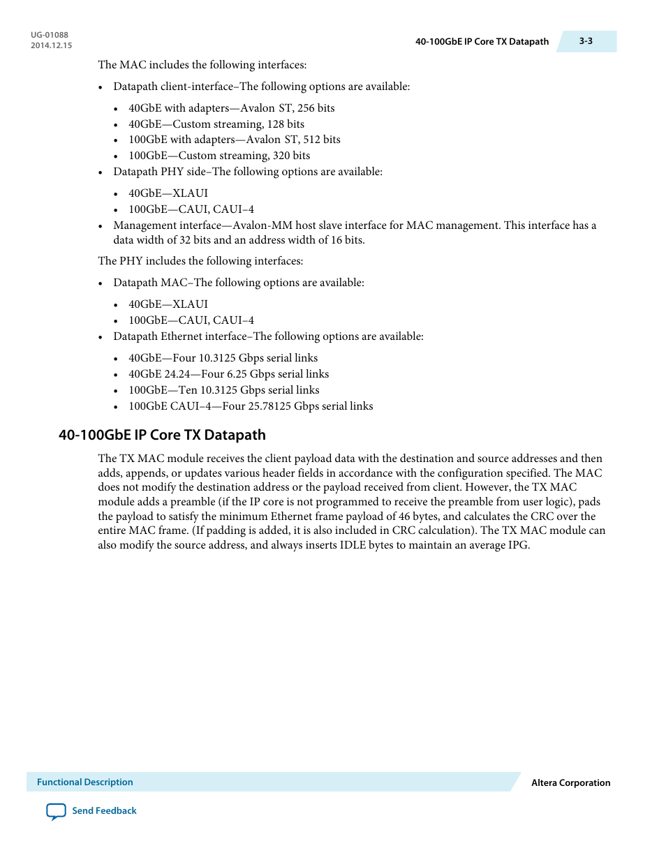 100gbe ip core tx datapath, 100gbe ip core tx datapath -3 | Altera 40-Gbps Ethernet MAC and PHY MegaCore Function User Manual | Page 50 / 199