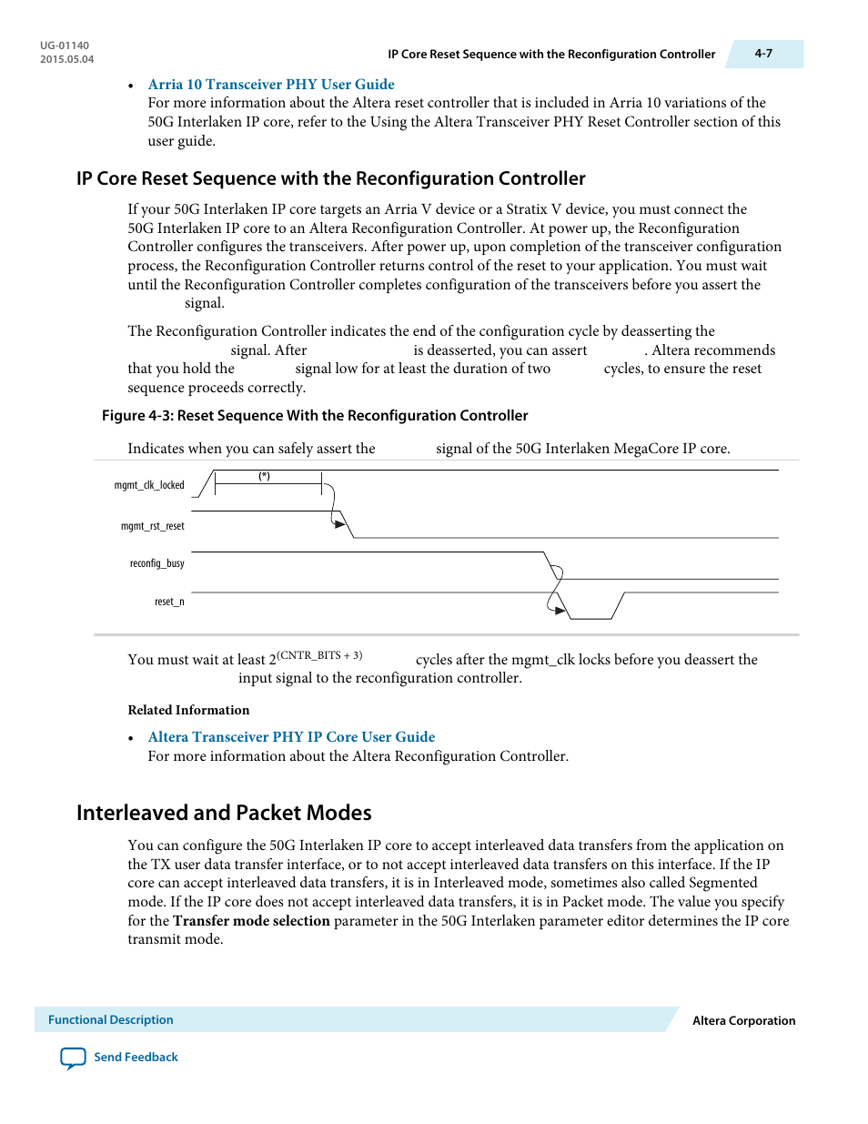 Interleaved and packet modes, Interleaved and packet modes -7 | Altera 50G Interlaken MegaCore Function User Manual | Page 33 / 94