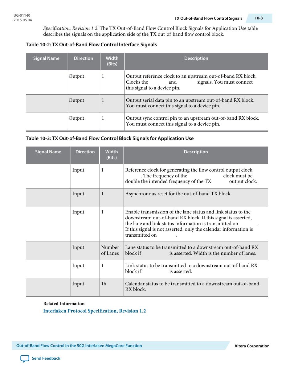 Altera 50G Interlaken MegaCore Function User Manual | Page 86 / 94