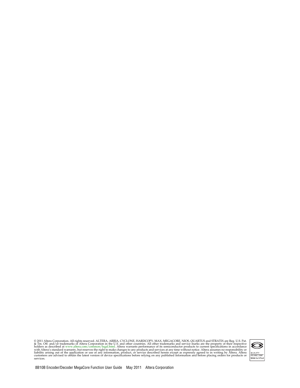 Altera 8B10B Encoder/Decoder MegaCore Function User Manual | Page 2 / 32