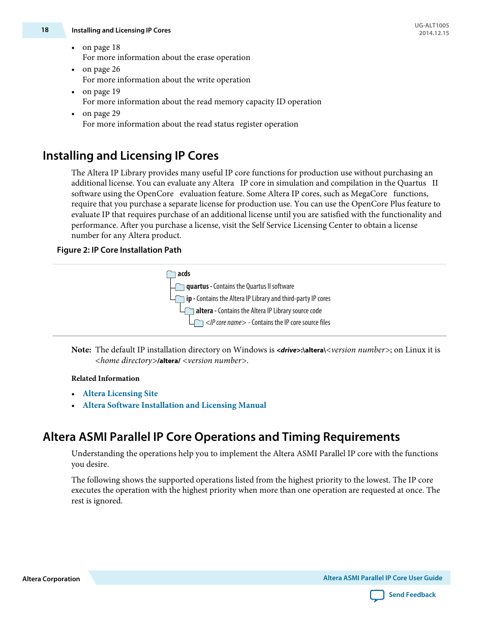 Installing and licensing ip cores | Altera Active Serial Memory Interface User Manual | Page 18 / 36