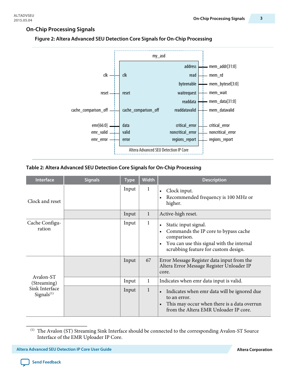 Altera Advanced SEU Detection IP Core User Manual | Page 3 / 22