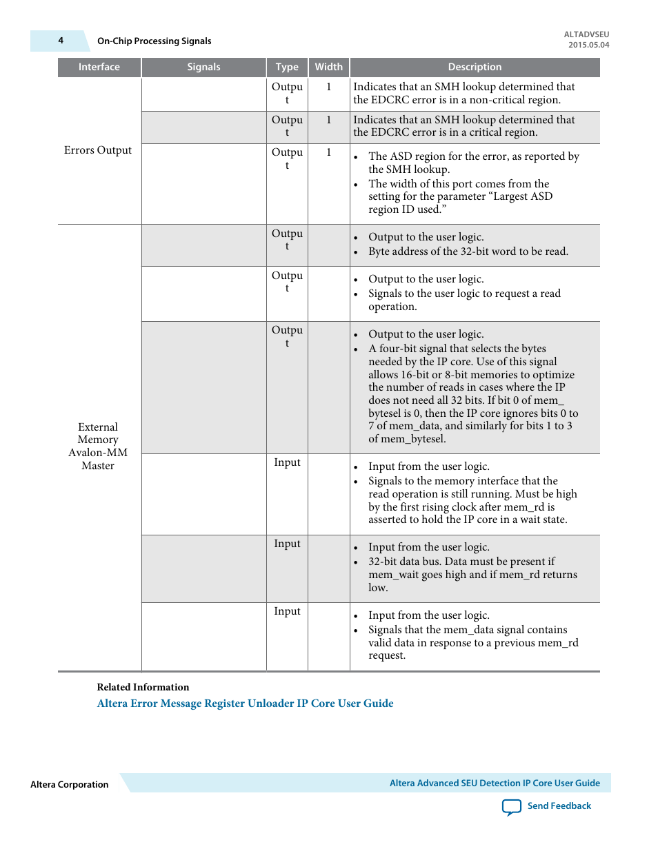 Altera Advanced SEU Detection IP Core User Manual | Page 4 / 22