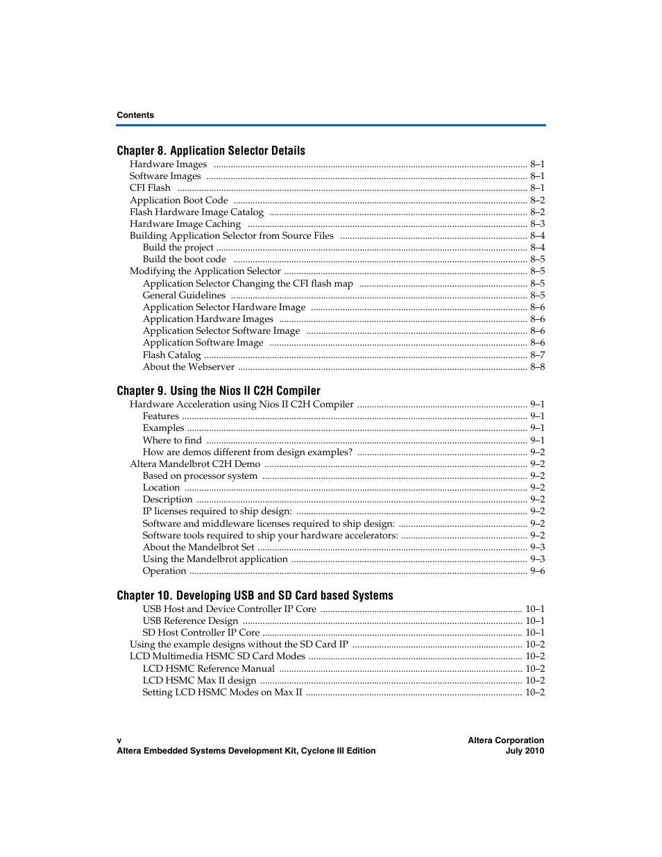 Altera Embedded Systems Development Kit, Cyclone III Edition User Manual | Page 5 / 82