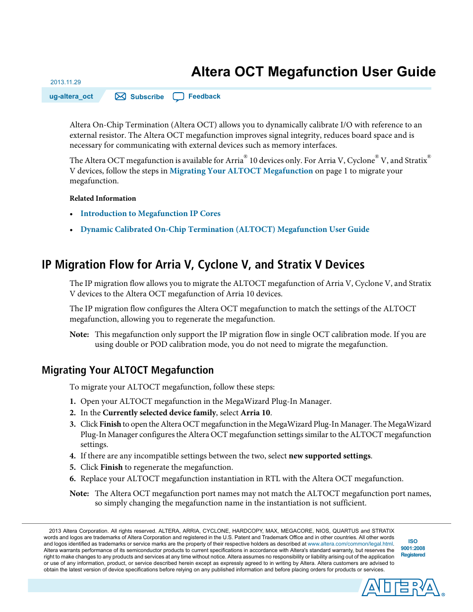 Altera OCT User Manual | 10 pages